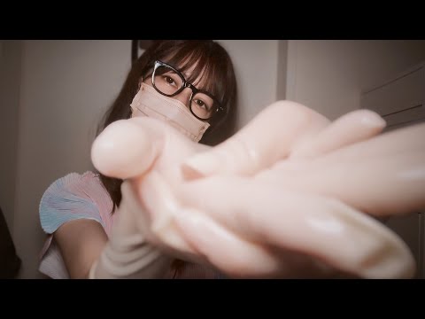 [ASMR] 至近距離で迫るゴム手袋  / 手術用ゴム手袋 ハンドムーブメント / Surgical rubber gloves, hand movement