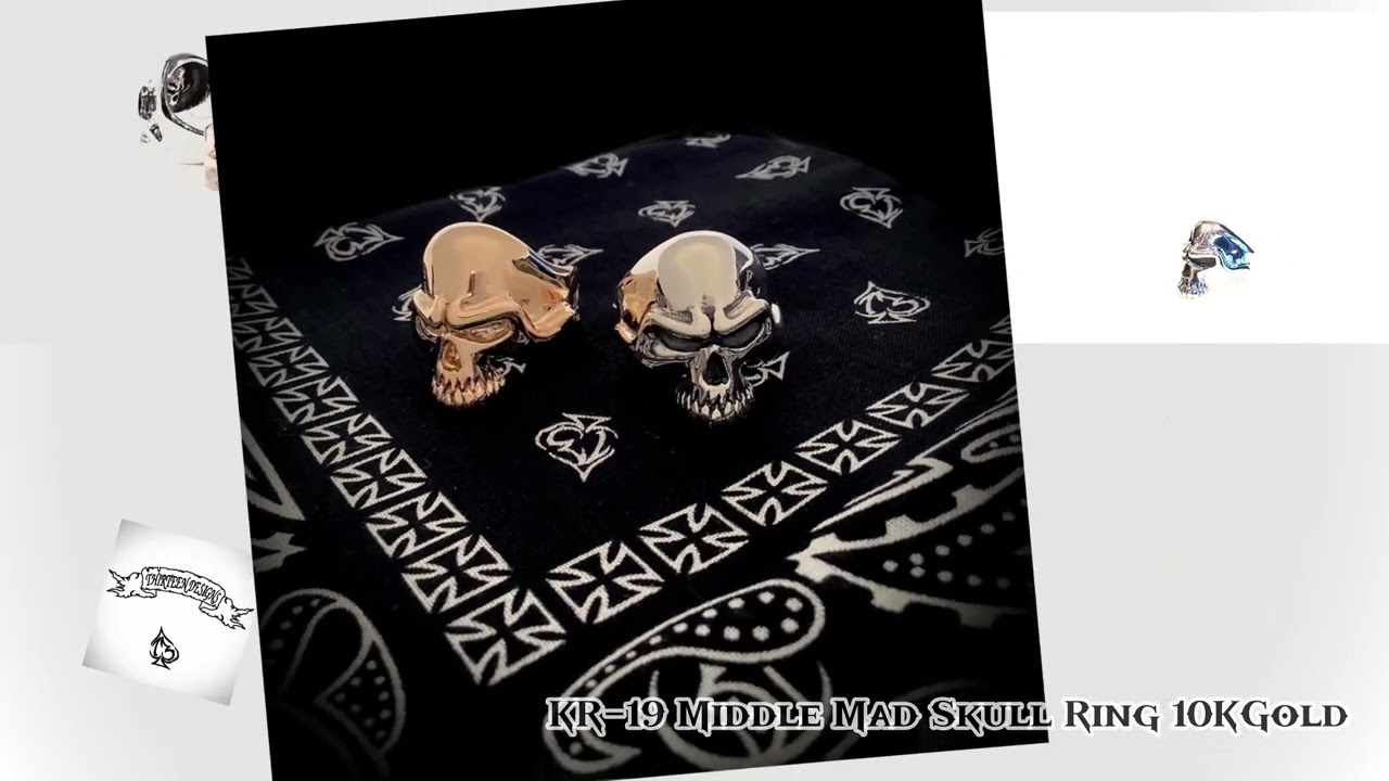 THIRTEENDESIGNSサーティーンデザインズKR-19 MIDDLE MAD SKULL RING