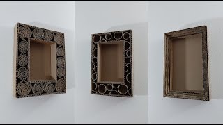 3 ideas FACILES de portaretratos en carton reciclado // como hacer marcos para fotos en carton
