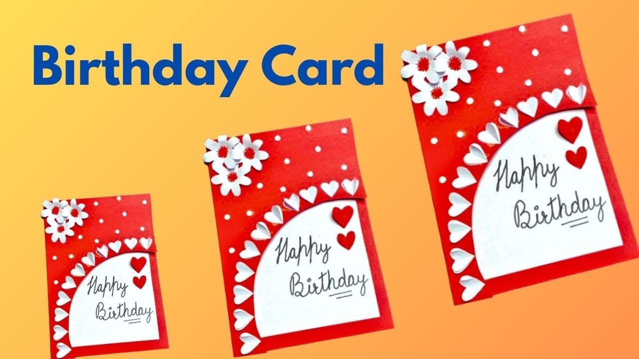 Birthday card | How to make a birthday greeting card at home | Greeting ...