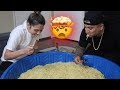 WORLD'S LARGEST RAMEN NOODLE SOUP BOWL EVER !!! (GIRLFRIEND RUSHED TO ER)