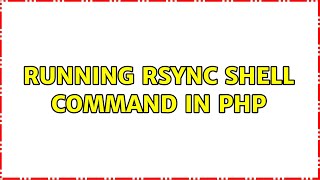 Running rsync shell command in php