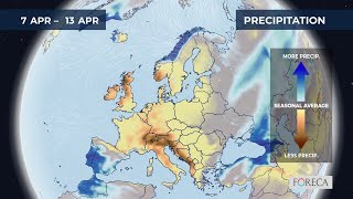 Monthly precipitation forecast for Europe 5/4/2025
