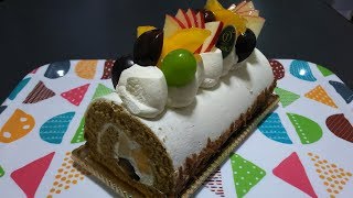 ケーキ大人食い_秋果実のロールケーキ【新宿高野】 【咀嚼音/ASMR】