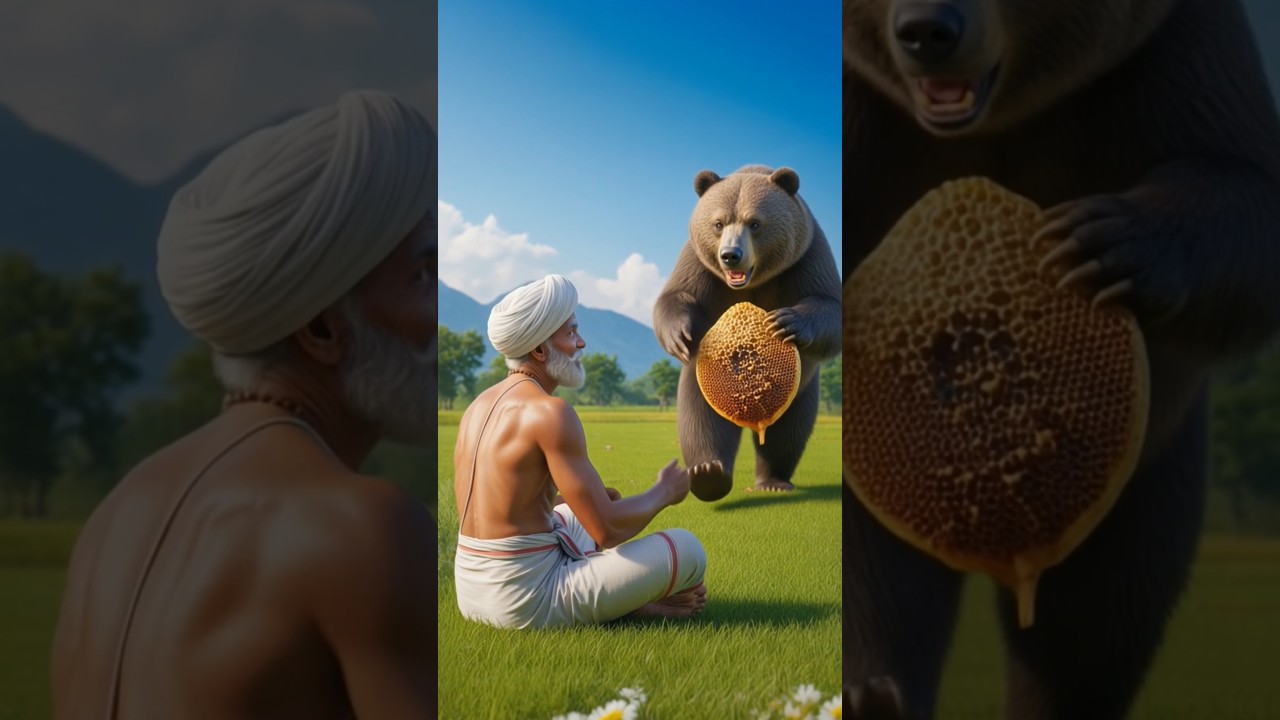 The Farmer and the Bear 🐻🍯 | Heart Touching Moral Story | Hindi Kahani in English 