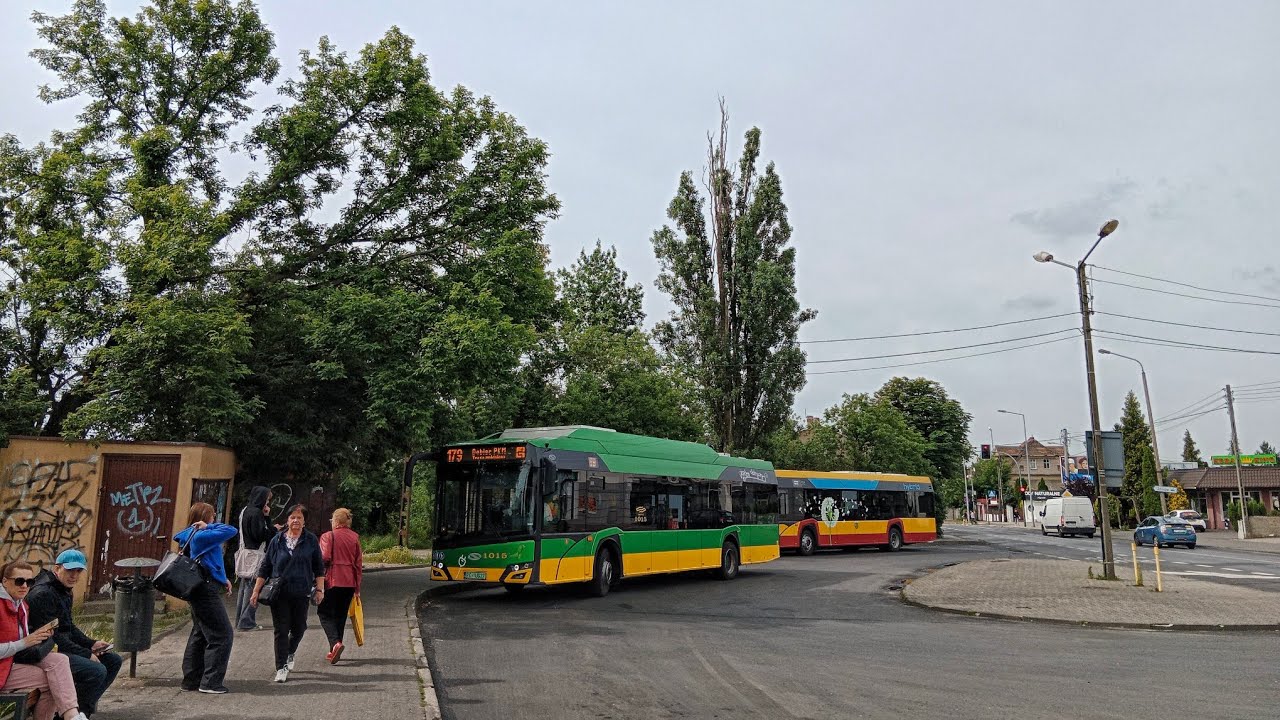 MPK Poznań Linia 179 kierunek Kacza(trasa zmieniona).Solaris Urbino 12lV Electric.