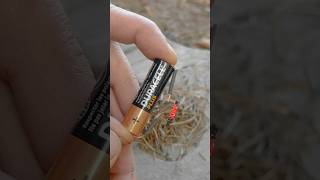 Survival Skills Fire With Battery And Wire