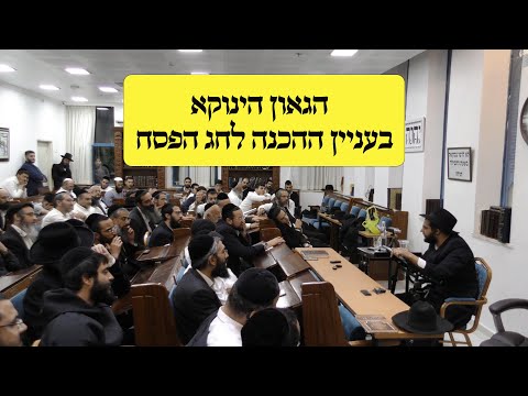 בעניין ההכנה לחג הפסח - שיעור מיוחד שמסר הגאון הינוקא לאברכים לפני פסח