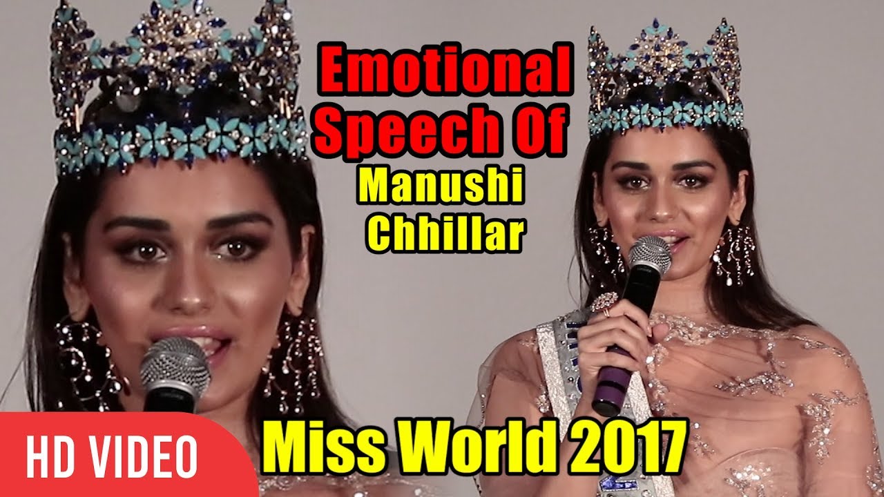 Manushi Chhillar Emotional Speech | Tears In Eyes | Miss World 2017 Journey
