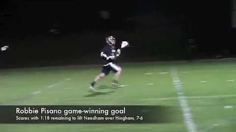 Needham's Robbie Pisano's game-winner against Hing...