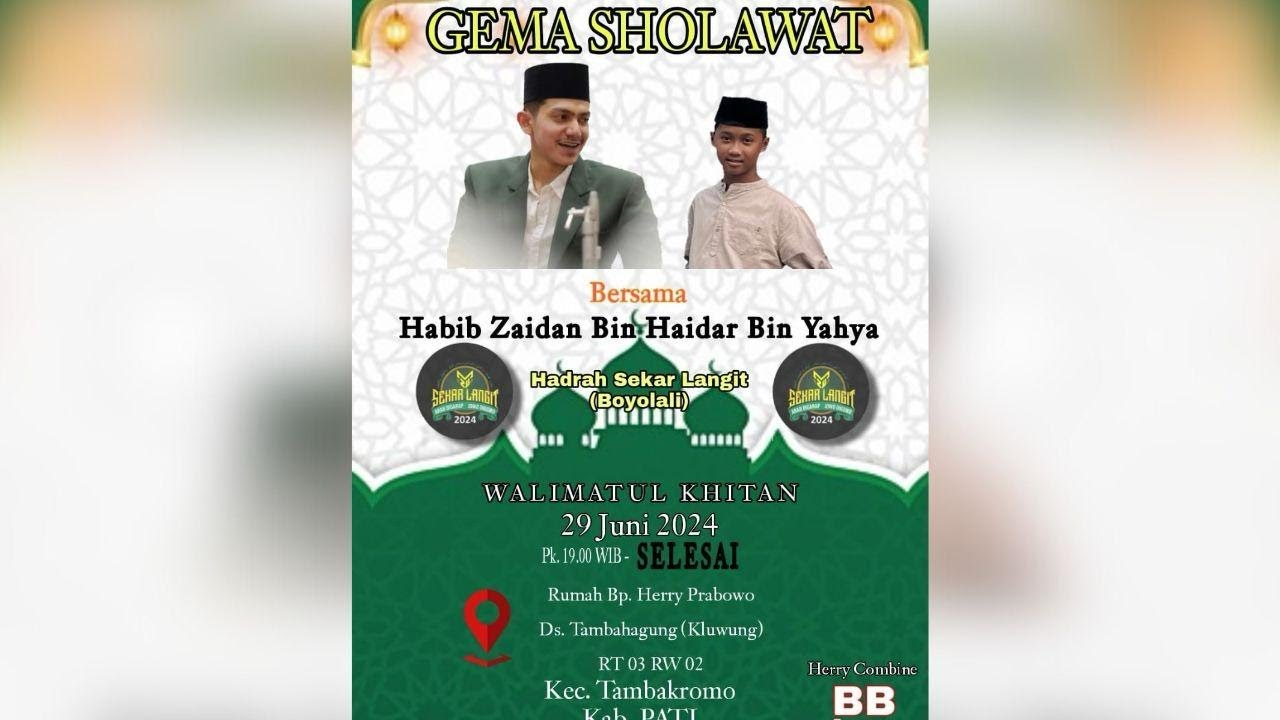 TAMBAKROMO PATI BERSHOLAWAT BERSAMA HABIB ZAIDAN BIN HAIDAR BIN UMAR BIN YAHYA