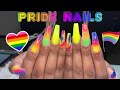 PRIDE Nails | Acrylic Nails Tutorial | All Acrylic No Polish