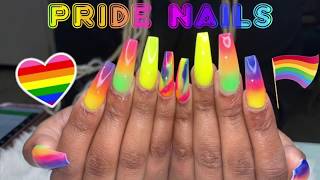 PRIDE Nails | Acrylic Nails Tutorial | All Acrylic No Polish