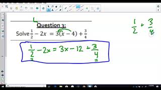 Refresher on Solving Linear Equations