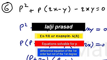 Example 6A // Q.n -6 // lalji prasad differential equation solution #p_solvable