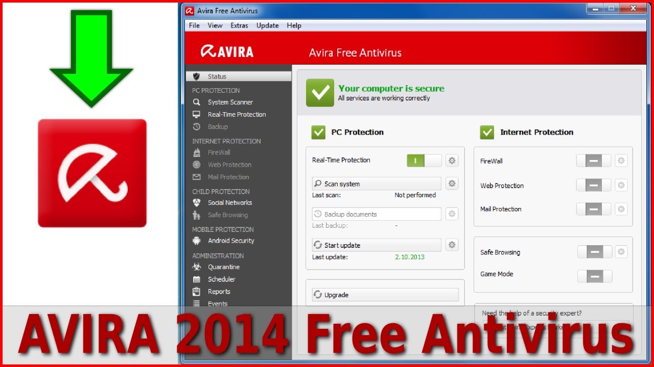 AVIRA 2014 Antivirus Free install and settings - YouTube