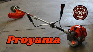 $230 CIRCULAR SAW ON A STICK. Proyama 42.7cc Brush cutter unboxing, review and test!