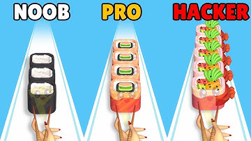 Go Sushi ~ NOOB vs PRO vs HACKER ~ Hit games