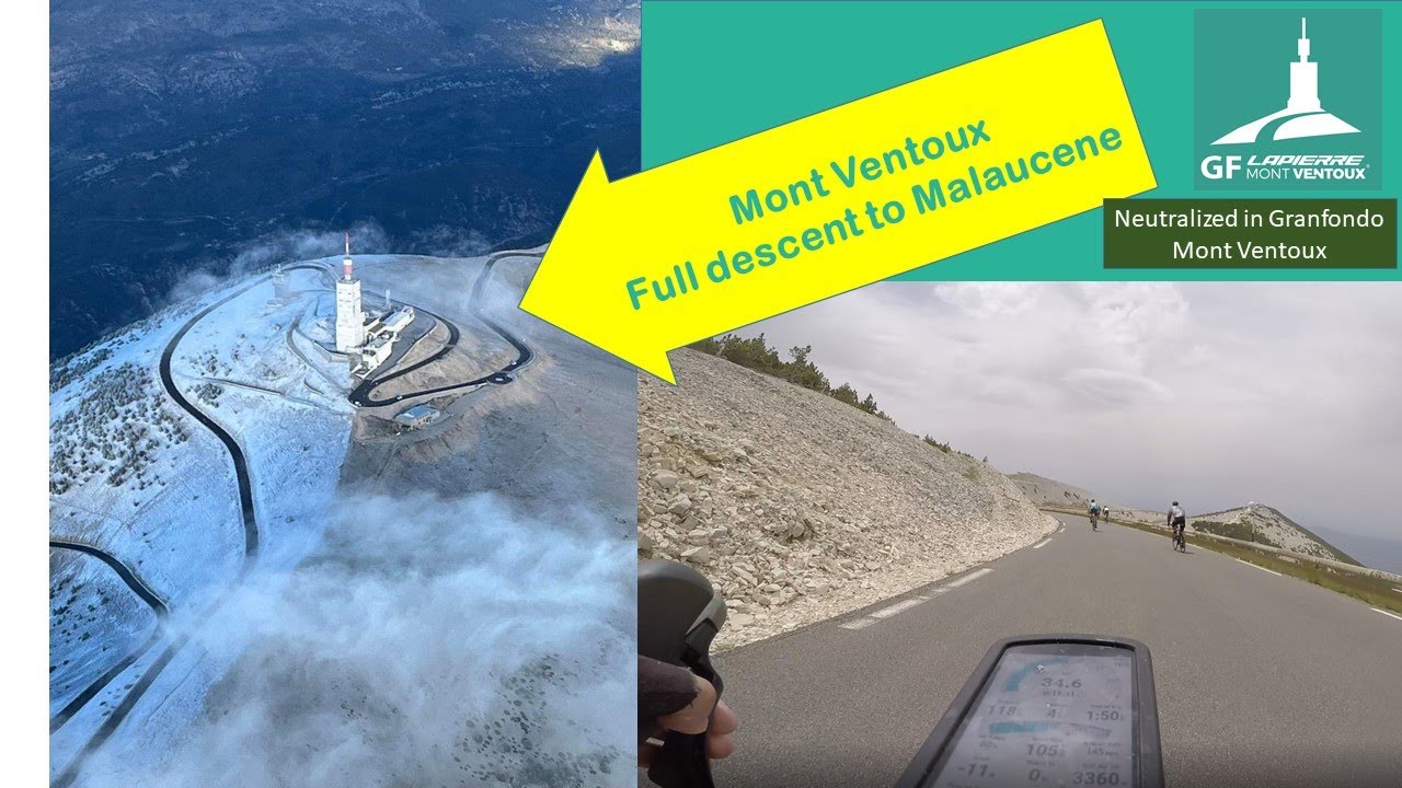 Mont Ventoux granfondo, Malaucene side descent full video neutralized 2024