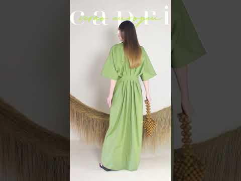 Vestido longo pregas