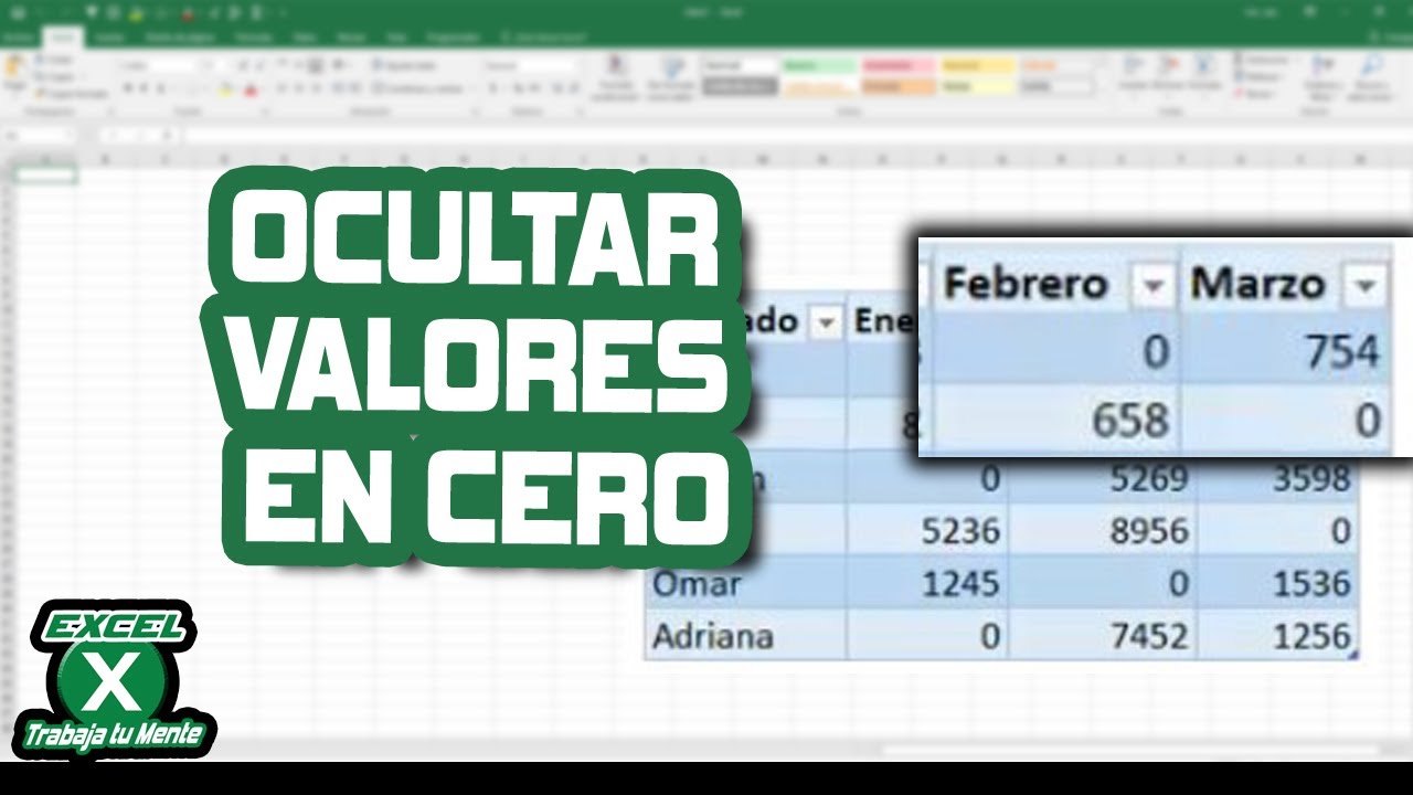 Truco C Mo Ocultar Valores En Cero Youtube