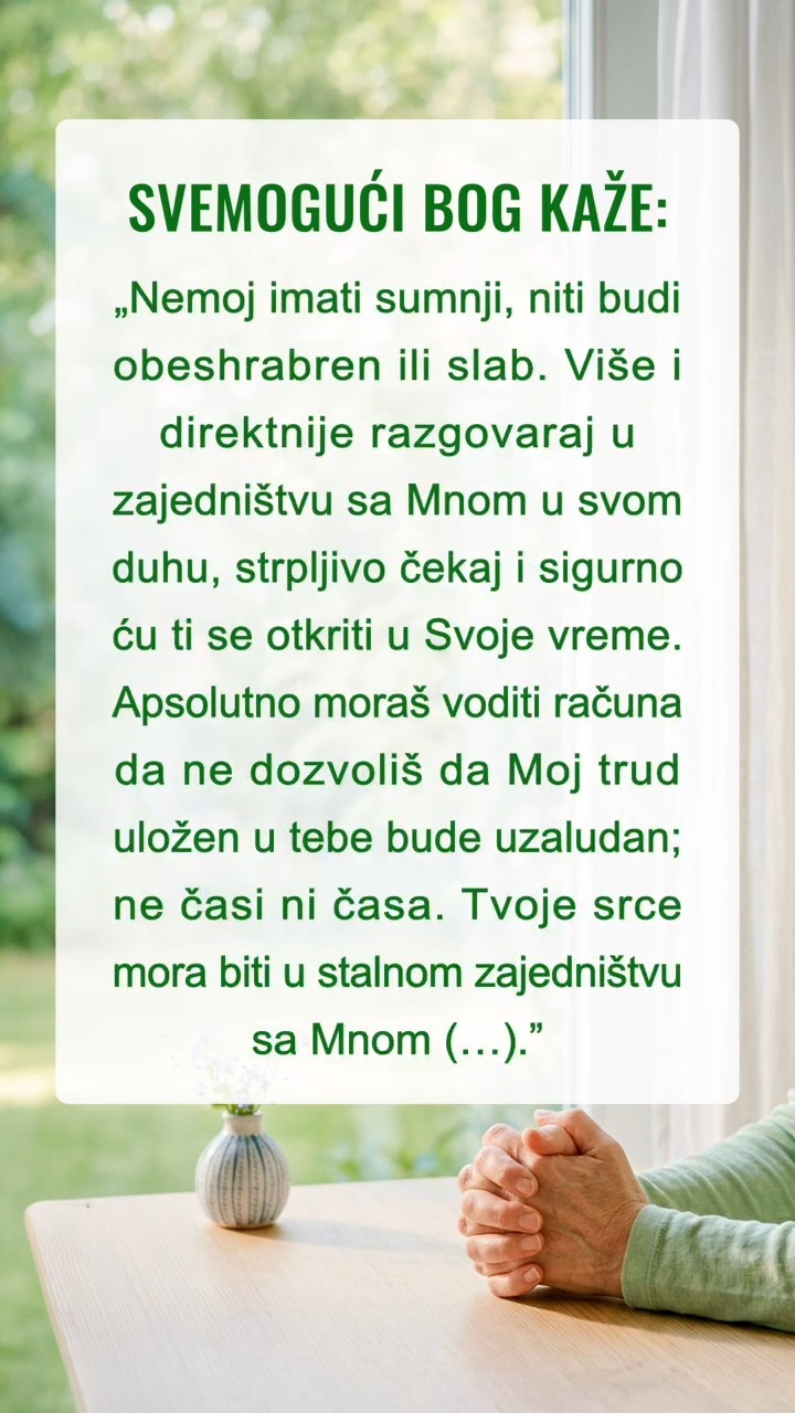 Budite tihi pred Bogom, čitajte Njegove reči