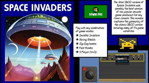 SPACE INVADERS Atari 2600 Remake / 1st Wave All Levels (Retro Remake / Retro Style Gameplay Sample)