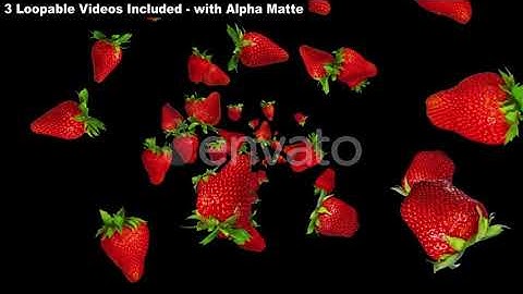 Falling Rotating Strawberries Package | Motion Graphics - Envato elements