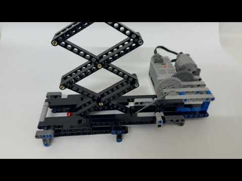 Scissor lift using pulley mechanism Lego Technic