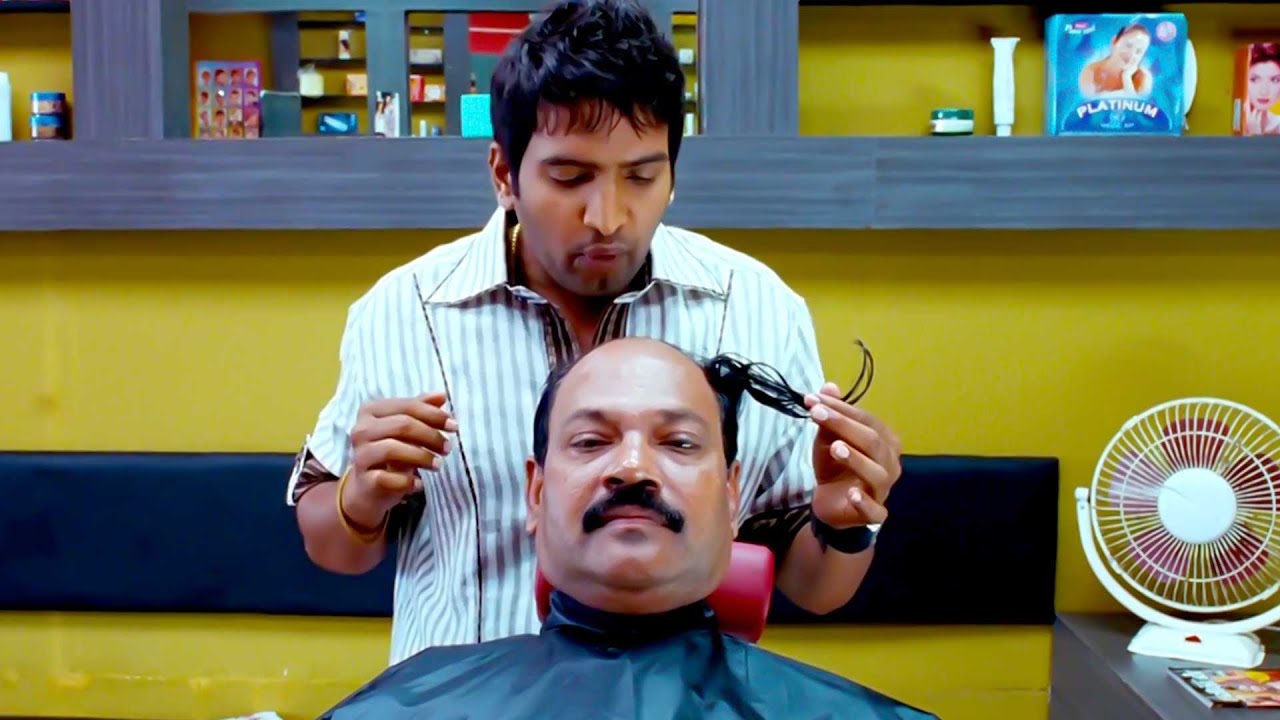 Santhanam Salon Comedy Scene  Boss Engira Bhaskaran Movie  Tamil Comedy Scenes  Full HD