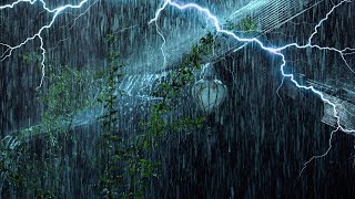 Fall Asleep Fast In 3 Minutes On A Stormy Night | Heavy Rainstorm on Roof &amp; Powerful Thunder Sounds