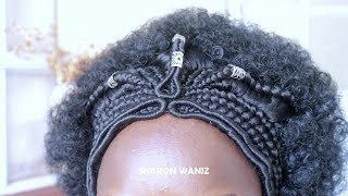 Ethiopian Braided Afro Wig  Habesha Hairstyle All black Braided Afro Wig