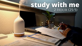 2Hour Study With Me | Lofi + Rain  Pomodoro 25/5