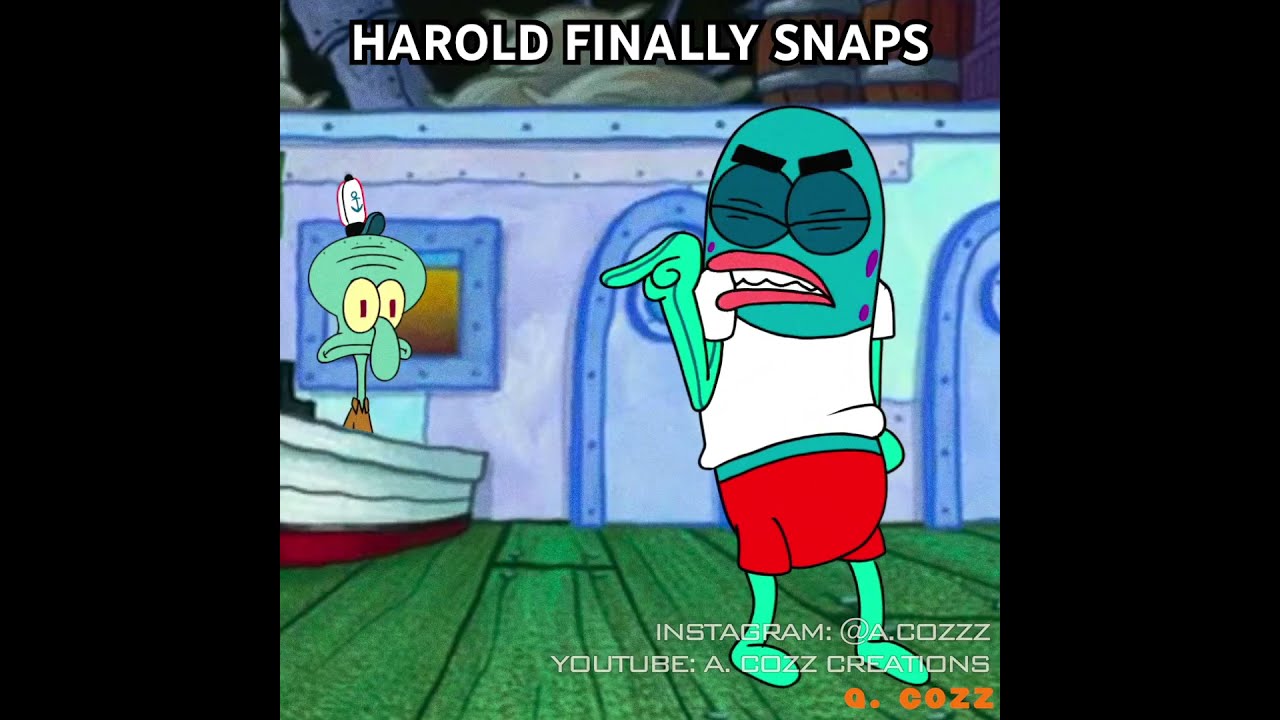 HAROLD FINALLY SNAPS Spongebob Parody SHORT Animation Cartoon Comedy Funny Meme