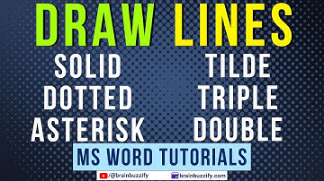 Draw Lines (e.g., Solid, Dotted, Double, Triple, Tilde) in a Word Document