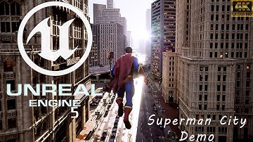 Superman vs Busy City-Traffic Unreal Engine 5: Superman City Demo [4K]|Ultra Settings(AMD RX 6900XT)