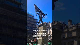 New Banksy artwork: a sculpture mounted on a plinth in central London #banksy #streetartwork #travel