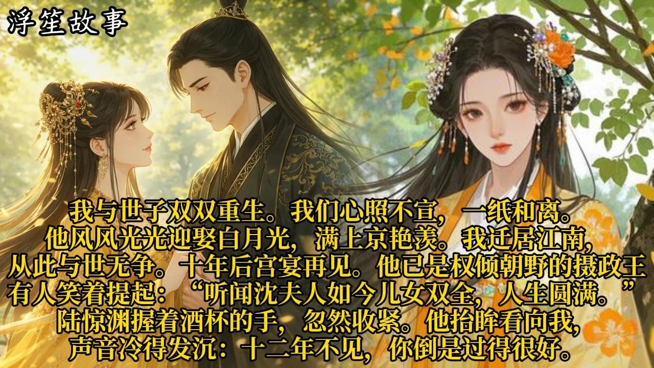 我与世子双双重生。我们心照不宣，一纸和离。他风风光光迎娶白月光，满上京艳羡。#重生 #大女主 #复仇 #宫廷 #夺权 #古风 #小说