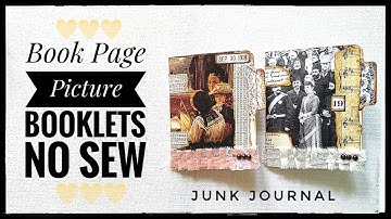 Book Page Picture Booklets - No Sew - Junk Journal