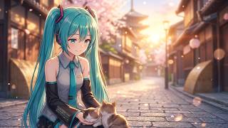[古い初音ミク]二人のねこ道（春）