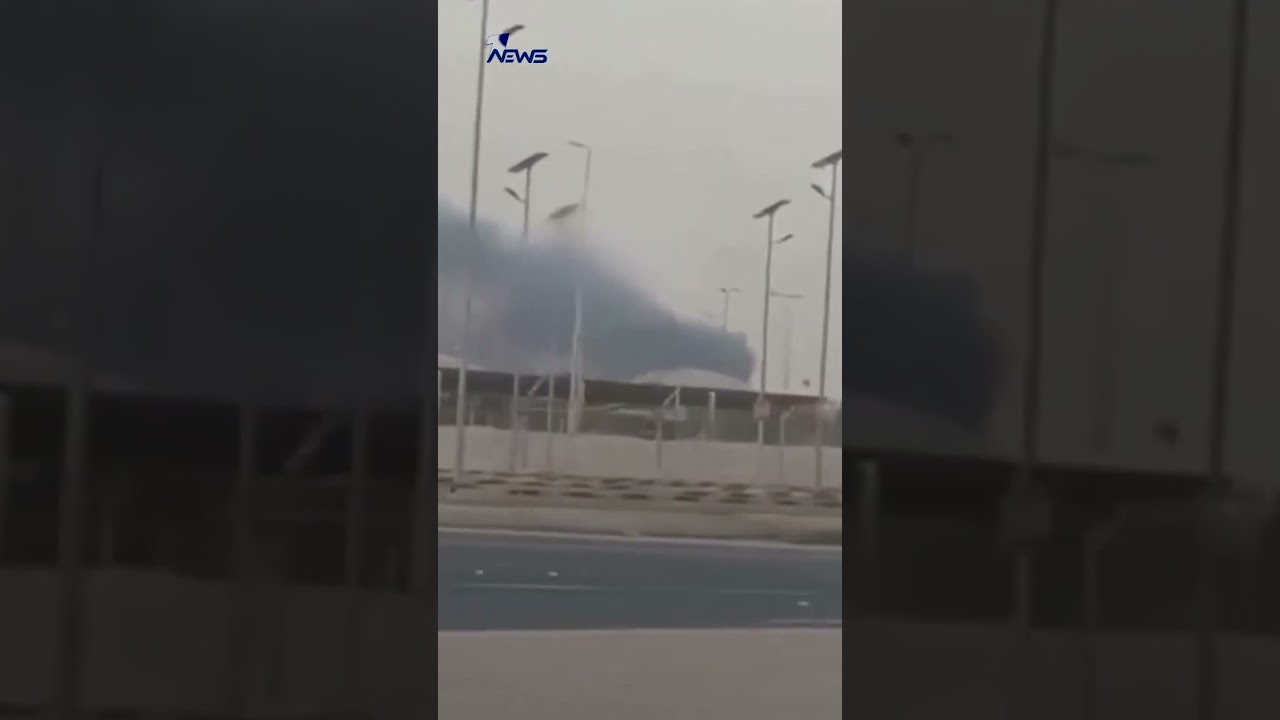 نشرها الإعلام الإيراني.. مشاهد لتصاعد الدخان من مقر الأسطول الأميركي الخامس في البحرين | #وان_نيوز