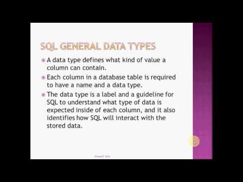 SQL Bangla Tutorial part 3 (General Data Types)