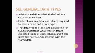 SQL Bangla Tutorial part 3 (General Data Types)
