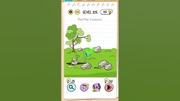 Brain test answer level 205 ( find the treasure) #puzzle #gaming #brainteaser #easypuzzles #shorts