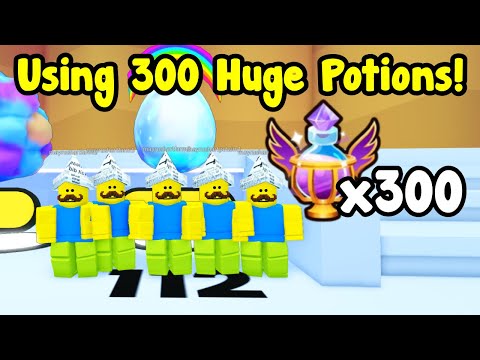 Using 300 Huge Potions With 5 Accounts To Hatch Best Egg! - Pet Simulator 99 Roblox