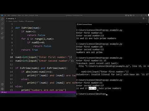 Python Program For Checking Twin Prime Numbers | Python Programming ...