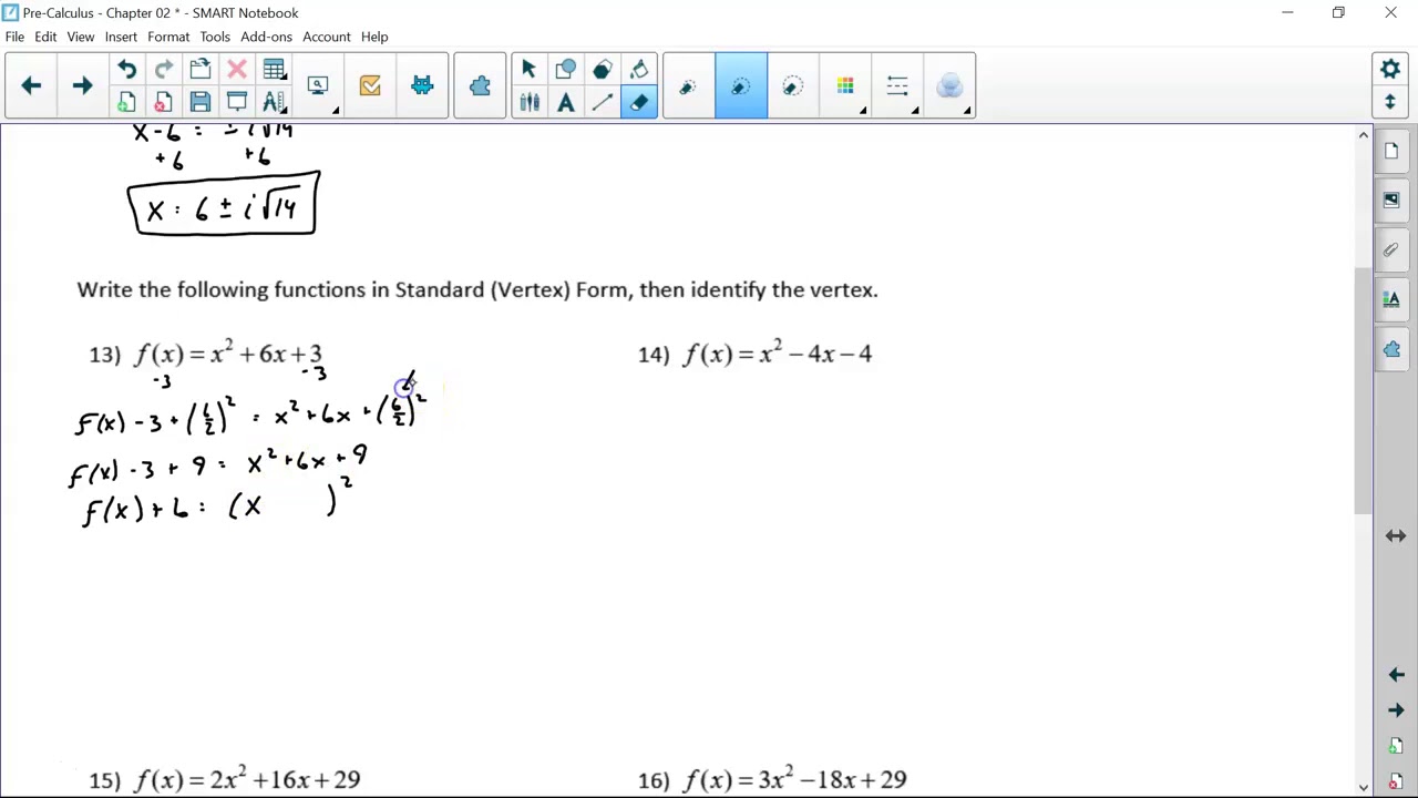 Pre-Calculus: Complete the Square (Chapter 2) - YouTube