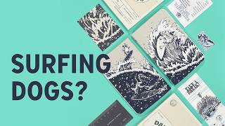 asmr making a surfing-themed pocket notebook | no talking | relaxing sounds