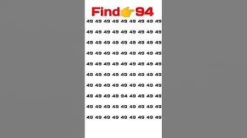 Find odd number 94 🤔 #shorts#FindUrDigits#quiz#maths#puzzle#quizgame#find#findtheoddoneout  #tiktok