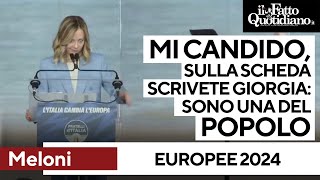 Meloni candidata alle Europee: 